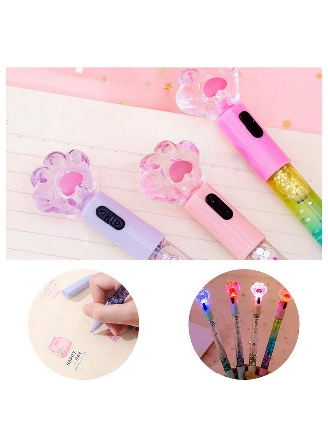 SITAKE 8 Pcs Cute Pens Kawaii Pens Fun Pens, 0.5Mm Cat Paw Shiny Luminous Ballpoint Pens, Korean Japanese Stationery School Supplies For Teen Girls Women, Black Writing Gel Pens - Image 3