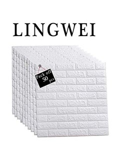 LINGWEI Wall Sticker 3D Wallpaper Wall Decoration Panels Diamond PE Foam Brick Pattern Self Adhesive Removable and Waterproof Art Wall Tiles for Bedroom Living Room Kids Room 50pcs  - Image 3