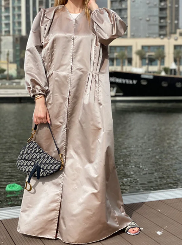Moistreet Vicoria Satin Abaya Set