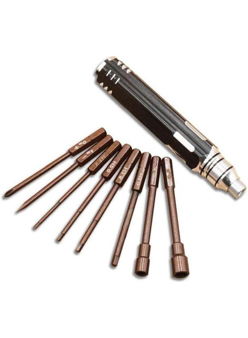 GGOOT 8 in 1 Screwdriver Hobby Hardware Repair Tools Kit For RC Car Drone Plane Hex for Philip Spanner Socket Hexagon H1.5 H2.0 H2.5 H3.0 Accessory Part  - Image 1