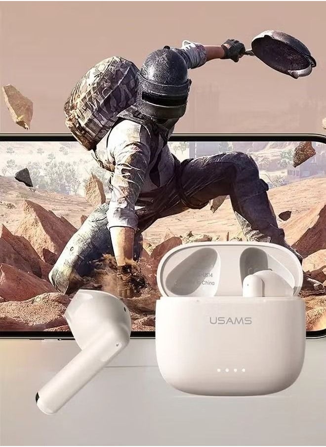 Usams TWS Wireless Bluetooth In-Ear Earbuds With Charging Case White  - Image 4