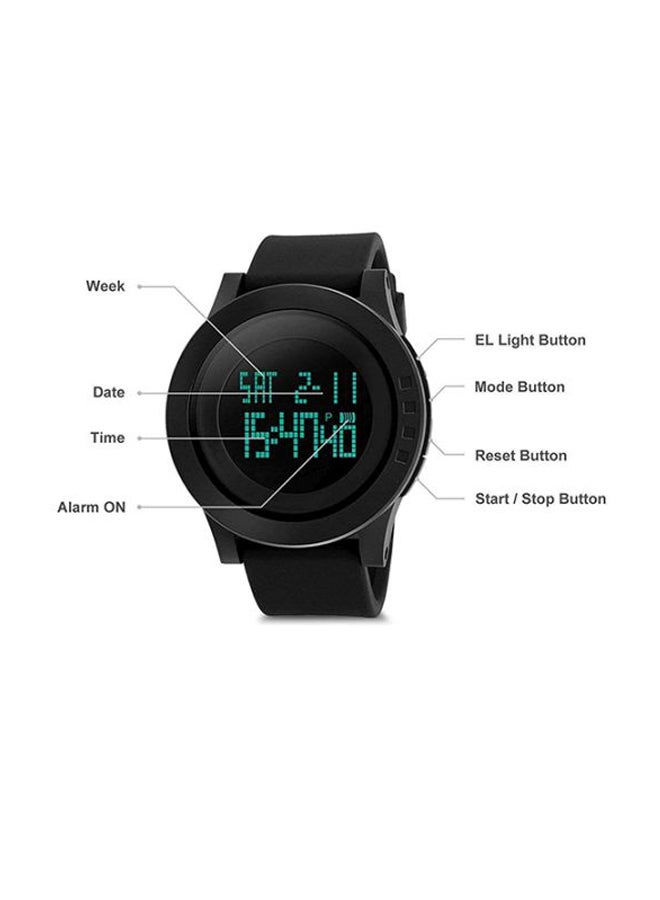 Men's Water Resistant Digital Watch 1142 - 53 mm - Black - Image 4