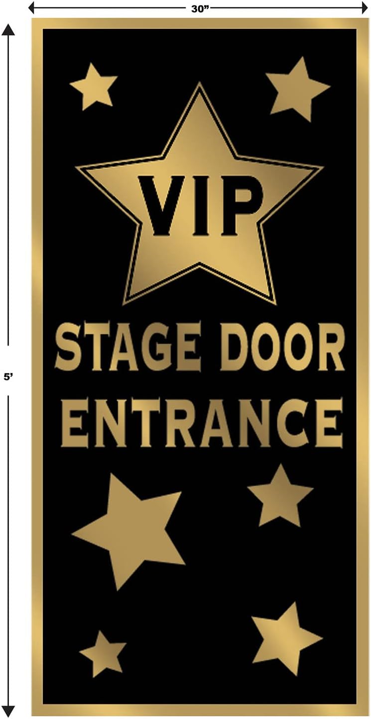 Beistle VIP Stage Door Entrance Door Cover - Black and Gold (Pack of 12) - Image 2
