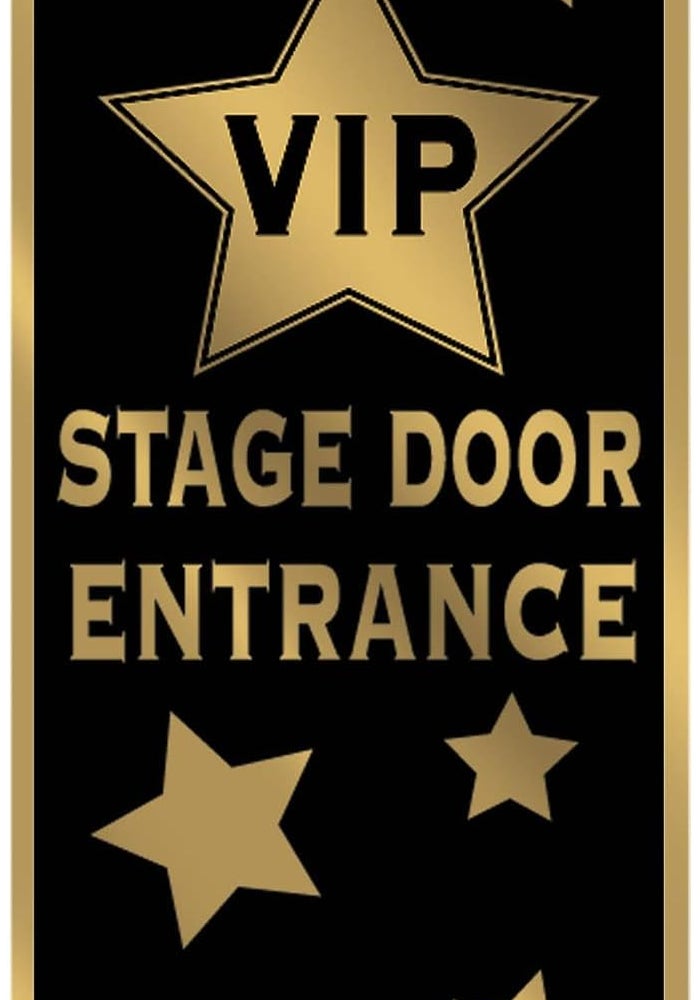 Beistle VIP Stage Door Entrance Door Cover - Black and Gold (Pack of 12) - Image 1