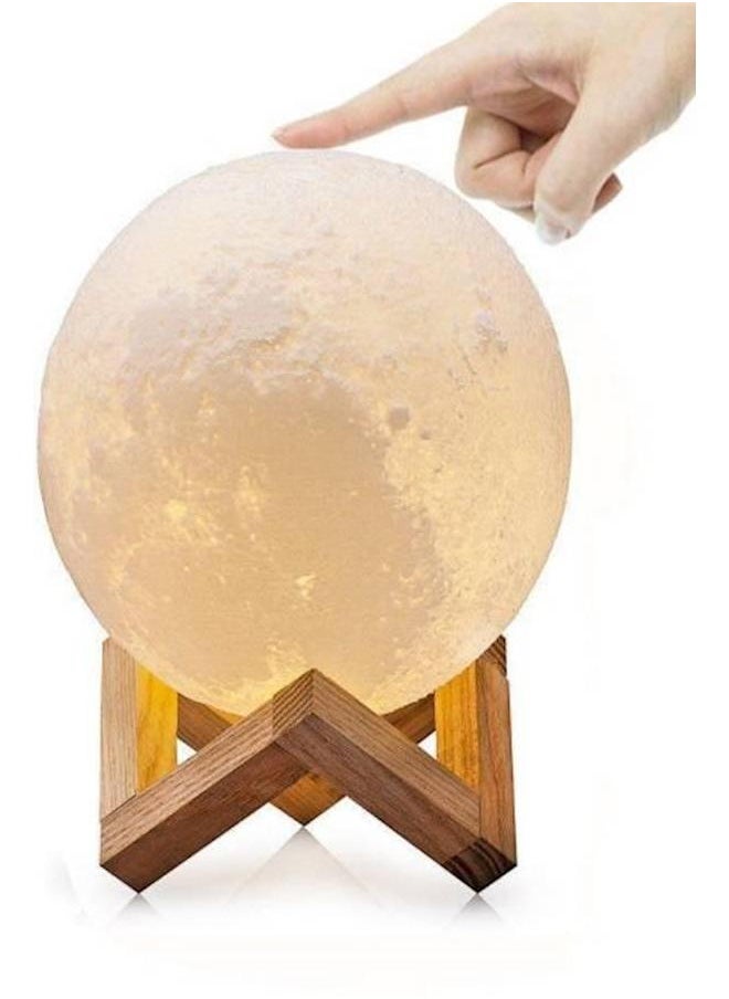Generic - 3D LED Moon Night Lamp Moonlight Base Table Desk Light Magical Gift Touch Sensor - Image 1