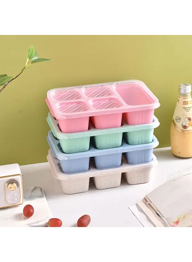 Green Wheat Straw Bento Box 5 Compartment Lunch Container Microwave Safe - Image 5