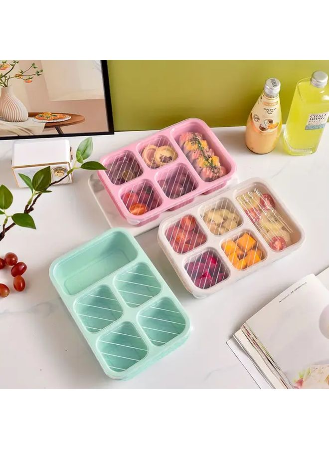 Green Wheat Straw Bento Box 5 Compartment Lunch Container Microwave Safe - Image 4