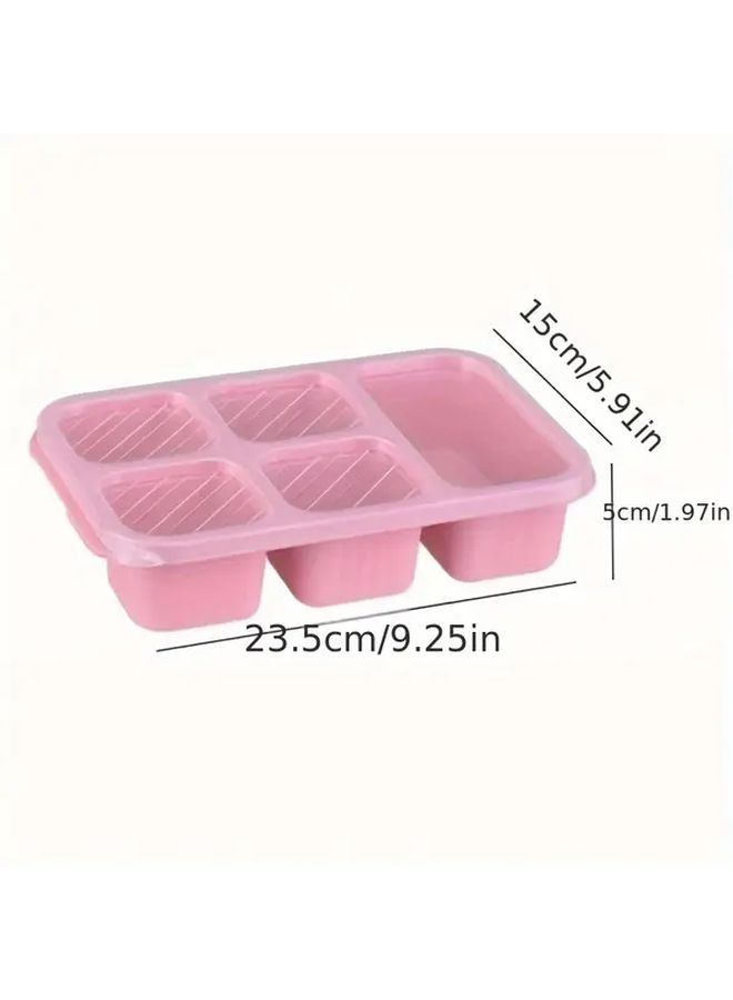 Green Wheat Straw Bento Box 5 Compartment Lunch Container Microwave Safe - Image 3