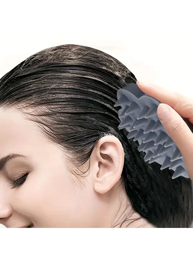 Dark Gray Scalp Massager Shampoo Brush For Hair And Pet Stimulates Circulation Reduces Static - Image 2