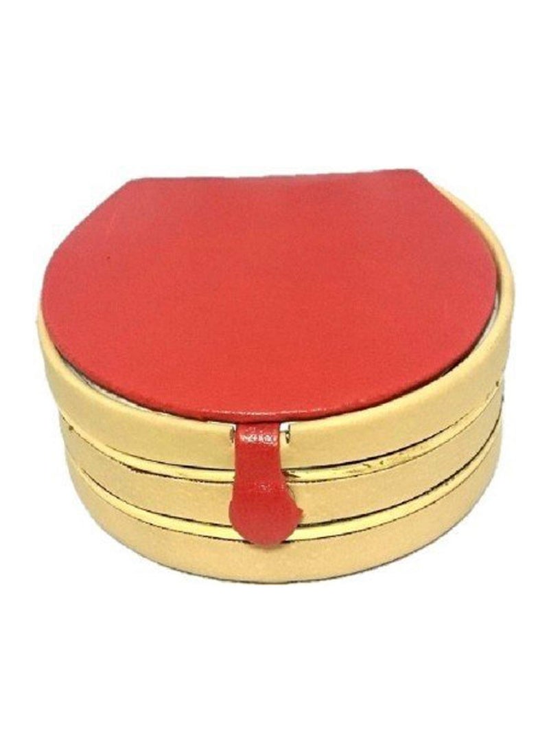 Kuber Industries Heart Home Wooden 2 Pieces Velvet Small Round Bangle Box (Maroon) - CTHH18343  - Image 3