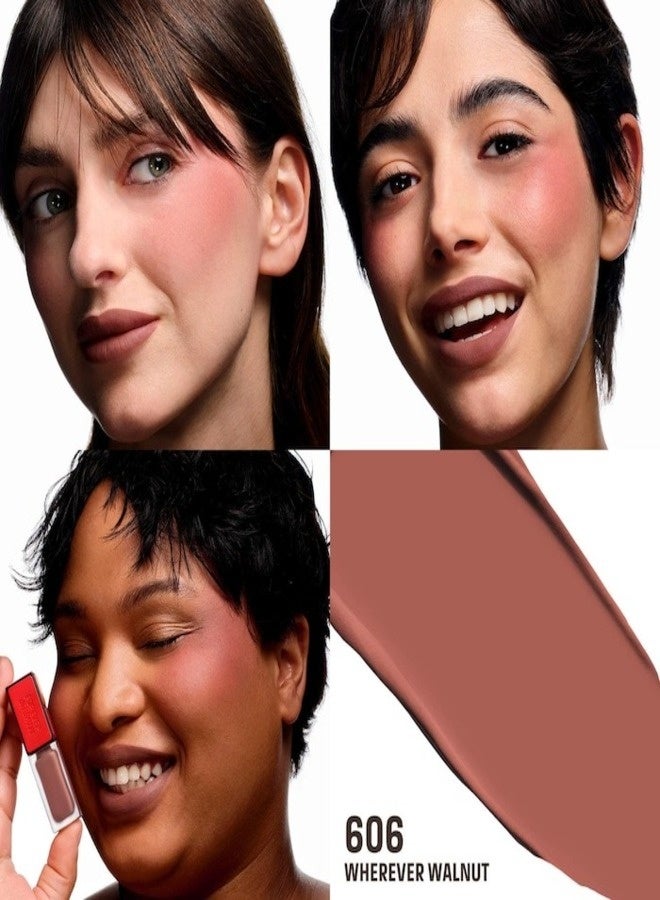 MAKE UP FOR EVER Artist Liquid Color 606 Wherever Walnut – Warm Rose Nude Waterproof Liquid Blush for Lip & Cheek, 6ml - Image 2