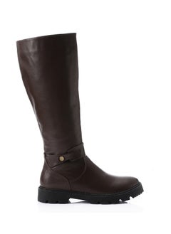 Mr.joe Mr Joe Round Toecap Zipper Knee High Boots For Women - brown 3024  - Image 2