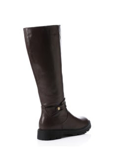 Mr.joe Mr Joe Round Toecap Zipper Knee High Boots For Women - brown 3024  - Image 4
