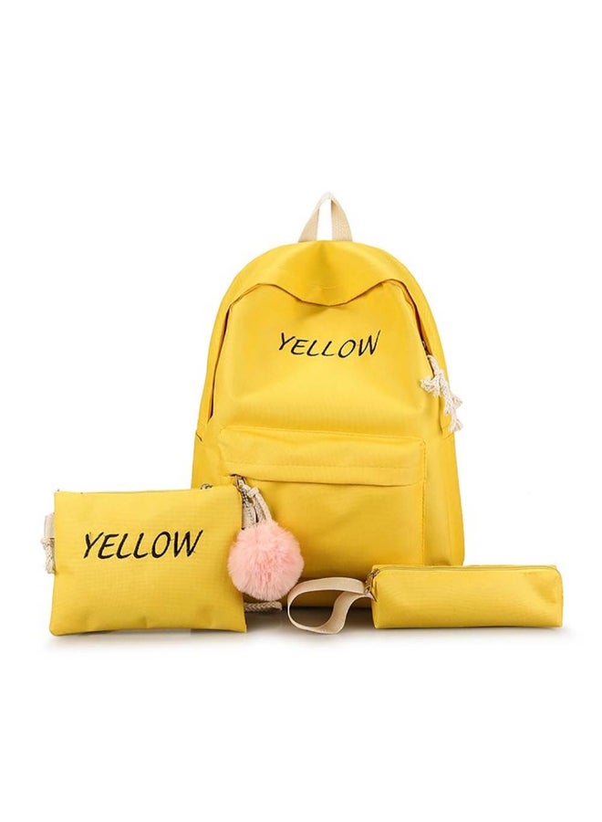 3-Piece Kids Oxford Front Pocket Backpack Set Yellow - Image 1