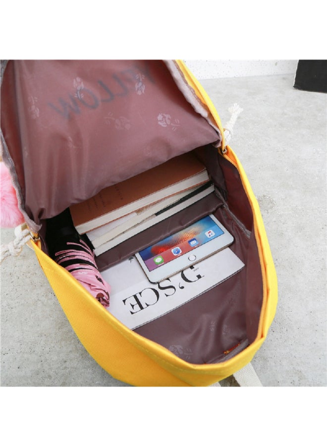 3-Piece Kids Oxford Front Pocket Backpack Set Yellow - Image 5