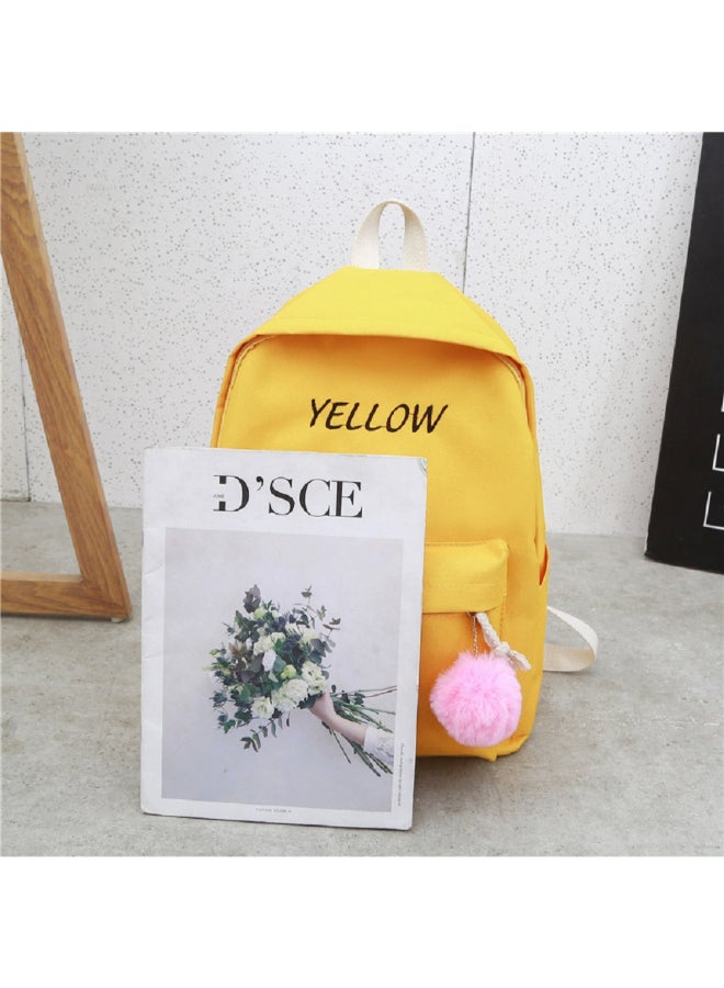 3-Piece Kids Oxford Front Pocket Backpack Set Yellow - Image 4