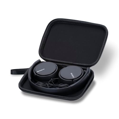 Ginsco Slim Protect Case Compatible with Sony ZX Series Wired OnEar Headphones MDRZX110 MDRZX110AP MDRZX110NC MDRZX310AP Hard Shell Travel Carrying Headphone Case Black - Image 1
