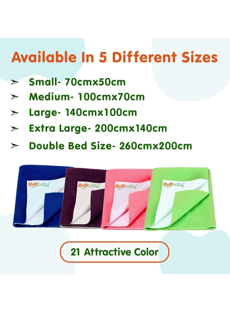 OYO BABY Extra Absorbent Waterproof Baby Dry
  Sheet Extra-Large Size (200x140cm) | Quick Dry Sheet for Bed Protector, Soft
  & Breathable | Pink - Image 2