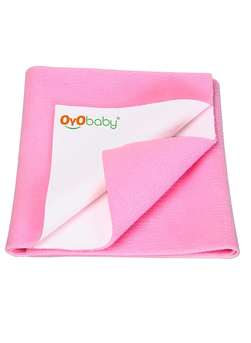 OYO BABY Extra Absorbent Waterproof Baby Dry
  Sheet Extra-Large Size (200x140cm) | Quick Dry Sheet for Bed Protector, Soft
  & Breathable | Pink - Image 1