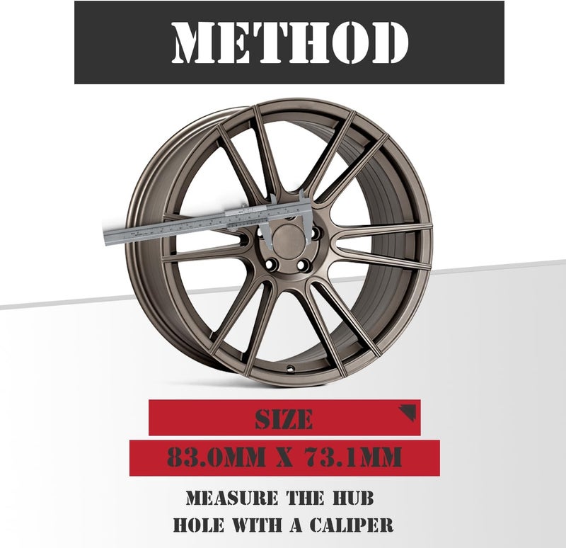 KitsPro 3.25Inch 83MM Wheel Center Caps, Pack of 4 (Matte Black, Outer 83MM, Inner 73MM) - Image 3