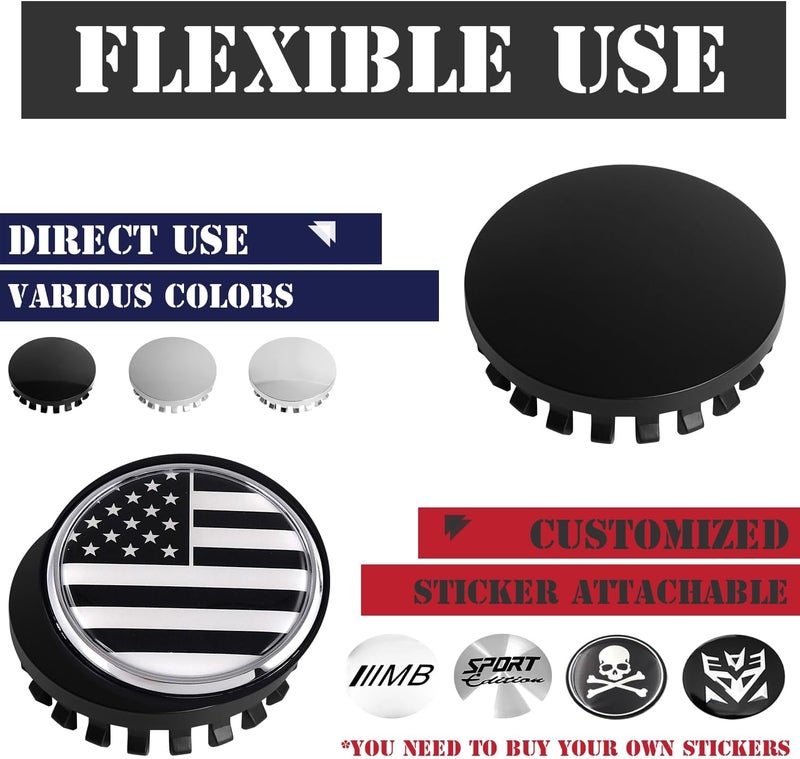 KitsPro 3.25Inch 83MM Wheel Center Caps, Pack of 4 (Matte Black, Outer 83MM, Inner 73MM) - Image 5