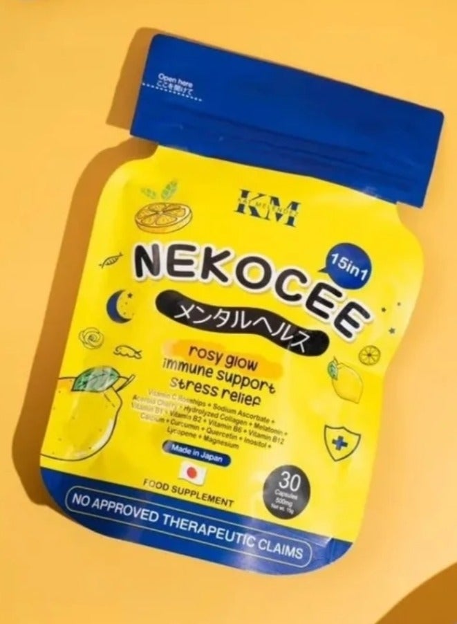 KM Nekocee 15in1 Rosy Glow 30 Capsules 