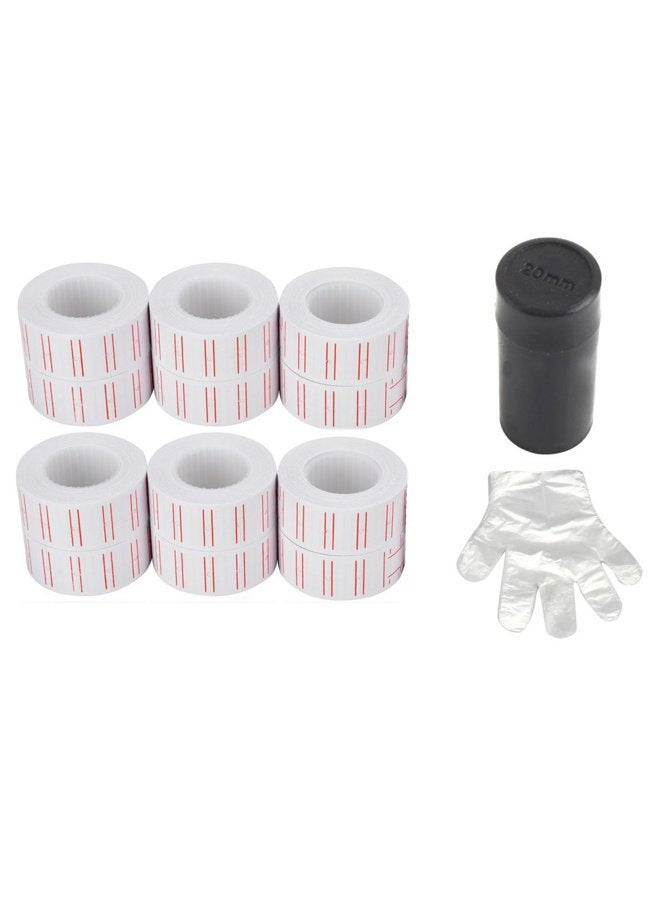 MFLABEL 12 Rolls 7200pcs White Price Gun Labels for Mx-5500 - Image 1
