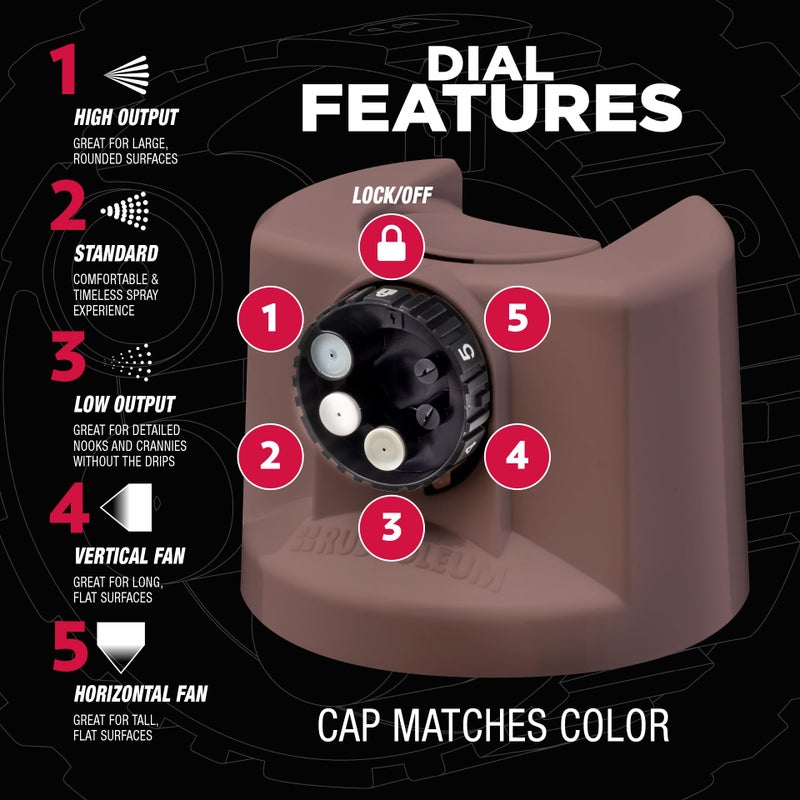 Rust-Oleum 376877 Stops Rust Custom Spray 5-in-1 Spray Paint, 12 oz, Satin Chestnut Brown - Image 2