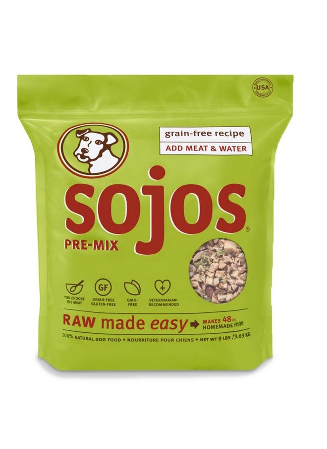 Sojos SOJOS Natural Pet Food Pre-Mix Grain Free Freeze-Dried Raw Dry Dog Food Mix, 8 Pound (755709830129) 