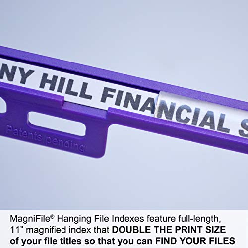 Ultimate Office MagniFile Insertable Hanging File Folder Tabs. Indexes That Double The Size of Your File Titles to Find Files Fast! (Set of 10), Assorted - Image 3