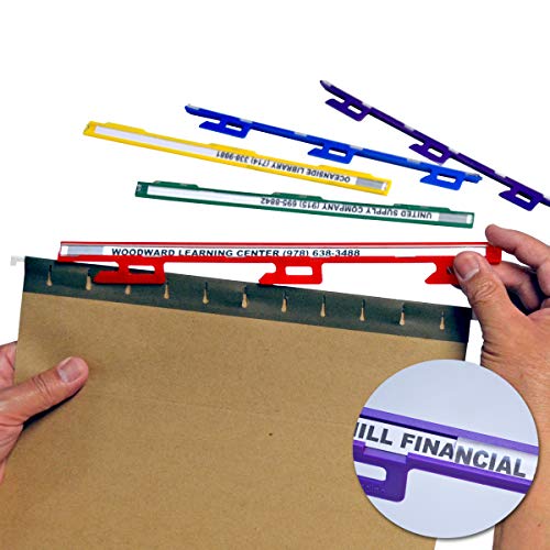 Ultimate Office MagniFile Insertable Hanging File Folder Tabs. Indexes That Double The Size of Your File Titles to Find Files Fast! (Set of 10), Assorted - Image 1