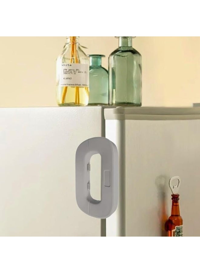 Child Safety Lock Universal Infant Door And Cabinet Lock Easy Install Baby Proof Security Latch For Refrigerator Cupboard Drawers Freezer And Furniture Durable Adhesive Child Safety Protection (Gray) - Image 1