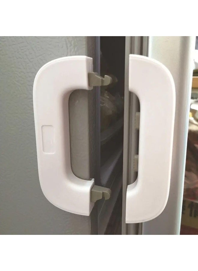 Child Safety Lock Universal Infant Door And Cabinet Lock Easy Install Baby Proof Security Latch For Refrigerator Cupboard Drawers Freezer And Furniture Durable Adhesive Child Safety Protection (Gray) - Image 4