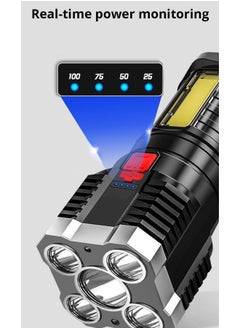 FPC Rechargeable High-Power LED Flashlight with Side Light – 3 Lighting Modes, Perfect for Camping, Outdoor Adventures Emergency Use  - Image 4