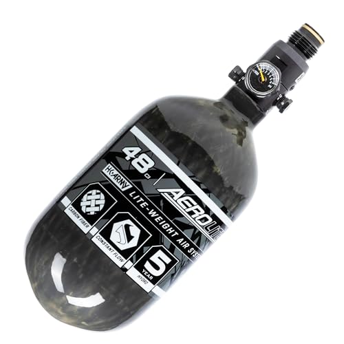 HK Army Aerolite HPA Air System - 48ci/4500psi Lightweight Carbon Fiber Tank with 800psi Regulator for Paintball & Airsoft Gear - Smoke - Image 1