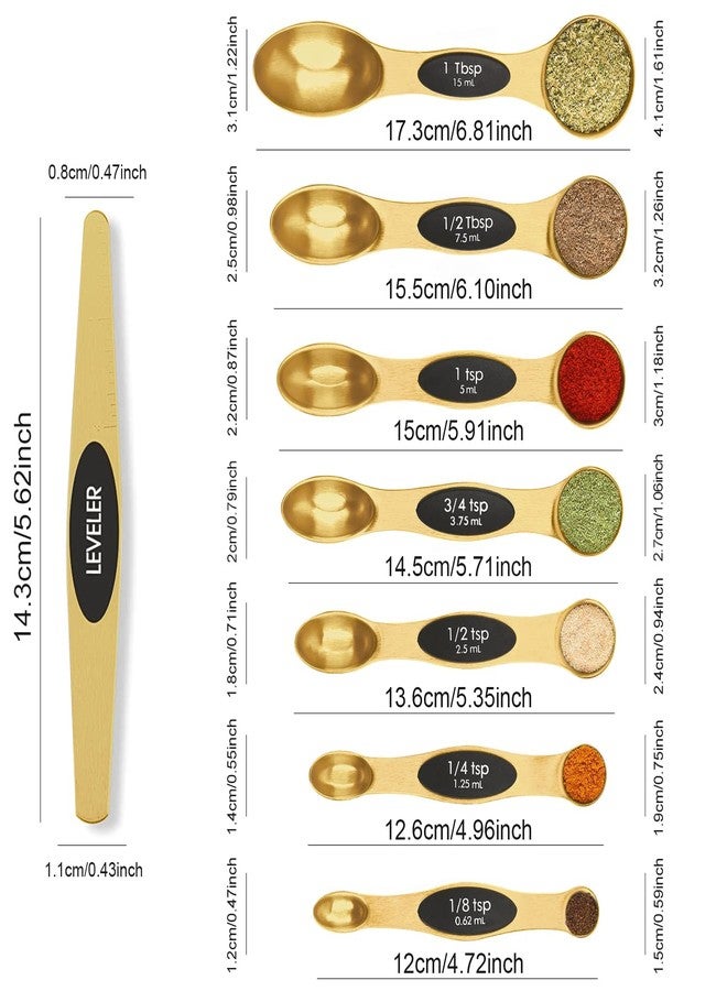 BIDFUL Magnetic Measuring Spoons Set Stainless Steel with Leveler, Stackable Metal Tablespoon Measure Spoon for Baking, Measuring Cups and Spoon Set Kitchen Gadgets Apartment Essentials Fits in Spice Jars - Image 2
