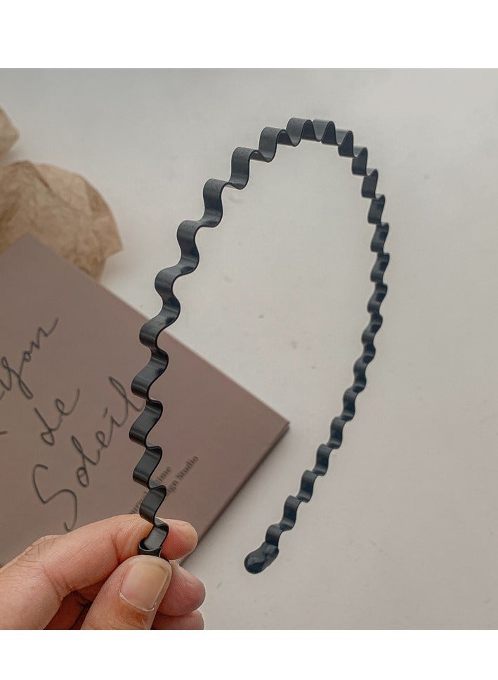 5-Piece Stretchable Hair Band Set Black One Size - Image 3