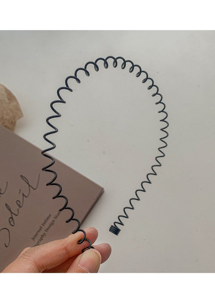 5-Piece Stretchable Hair Band Set Black One Size - Image 5