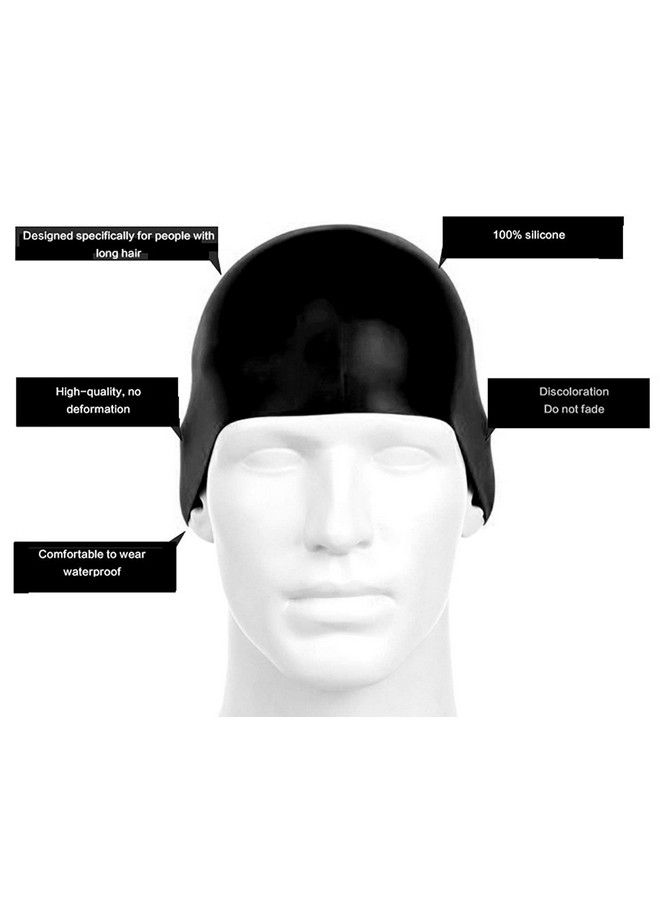 Morges Silicone Swimming Cap For Adults Youths Men Women Inside Particle Bathing Cap For Long Or Short Hair Waterproof Pool Caps In Multicolor 10 Gram Pack Of 1 - Image 4
