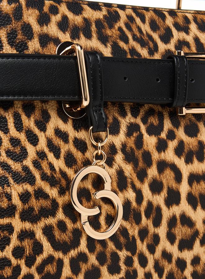 سيليست حقيبة يد بطبعة حيوانات بمقبض مزدوج - Image 4