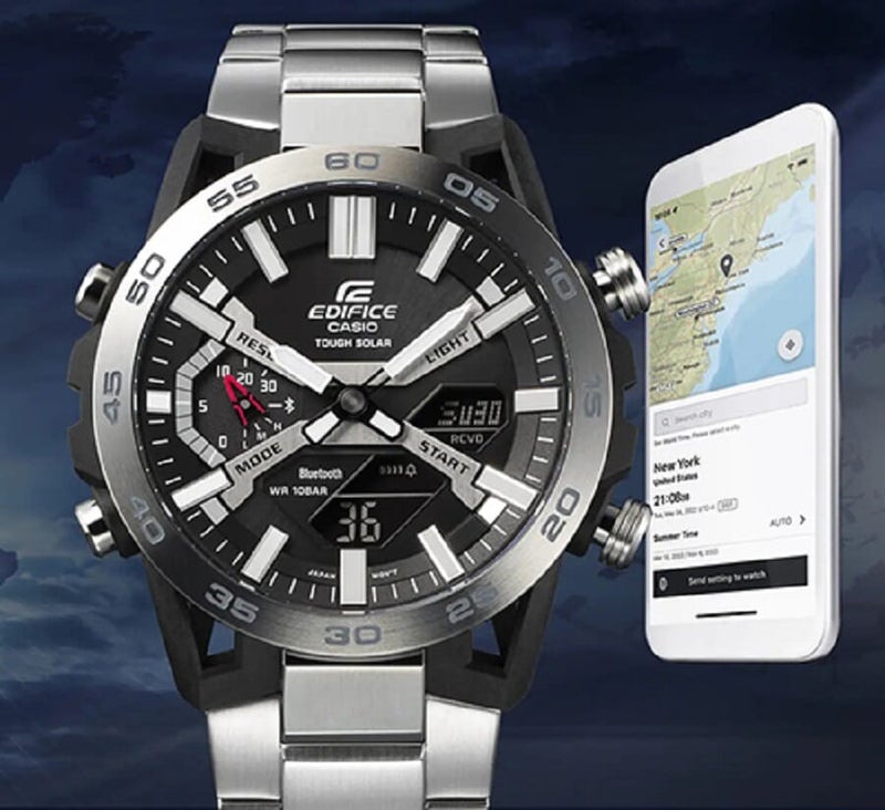 CASIO Men's Analog+Digital Round Shape Stainless Steel Wrist Watch ECB-2000DC-1ADF - 51 Mm - Image 4