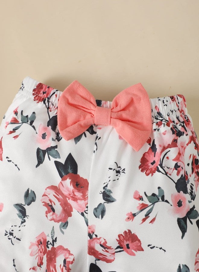 SODLON Baby Girl Clothes 0 3 Months Summer Newborn Girl Clothes Infant Outfits Ruffle Romper Floral Bell Bottoms Pants Gifts Stuff Cute Baby Clothes for Girls Pink - Image 5