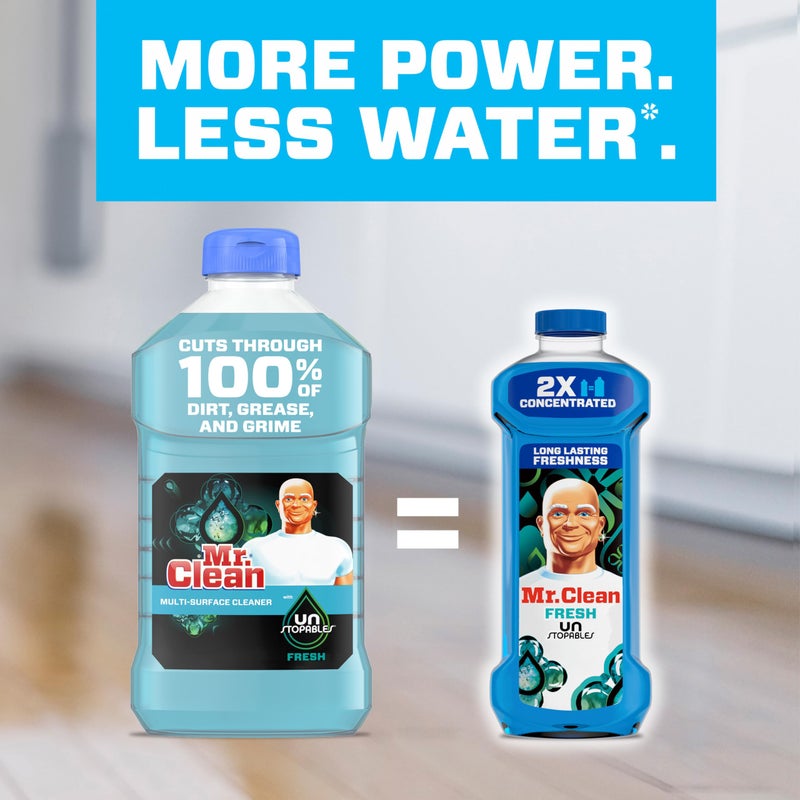 Mr Clean Mr. Clean All Purpose Cleaner, Floor Cleaner for Mopping Home, Bathroom, & Kitchen, Cleaning Liquid for Mop & Bucket, Cleaning Supplies, Multi-Surface Dilutable, Unstopables, 41oz - Image 5