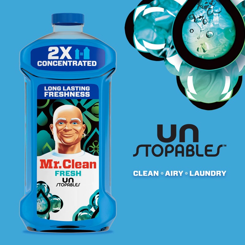 Mr Clean Mr. Clean All Purpose Cleaner, Floor Cleaner for Mopping Home, Bathroom, & Kitchen, Cleaning Liquid for Mop & Bucket, Cleaning Supplies, Multi-Surface Dilutable, Unstopables, 41oz - Image 4