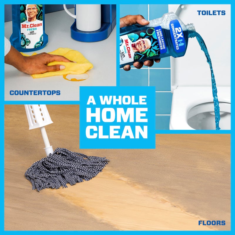 Mr Clean Mr. Clean All Purpose Cleaner, Floor Cleaner for Mopping Home, Bathroom, & Kitchen, Cleaning Liquid for Mop & Bucket, Cleaning Supplies, Multi-Surface Dilutable, Unstopables, 41oz - Image 3
