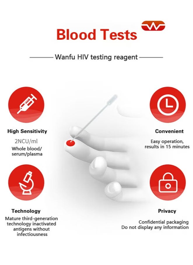 Wondfo Home Test Hiv 1/2 Rapid Antibody Test Kit Home Test StripHome Test Hiv 1/2 Rapid Antibody Test Kit Home Test Strip，Accurate and Affordable At-Home HIV Testing with Fast Results  - Image 4