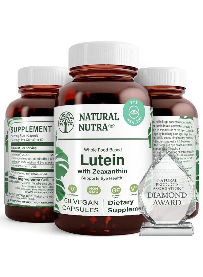 Natural Nutra Lutein and Zeaxanthin Supplement, Helps to Maintain Vision Health & Eye Health, Protects Cell in Eyes, Gluten Free, Enhanced Level of Zeaxanthin & Isomers, Soy Free, 20mg - 60 Capsules - Image 1