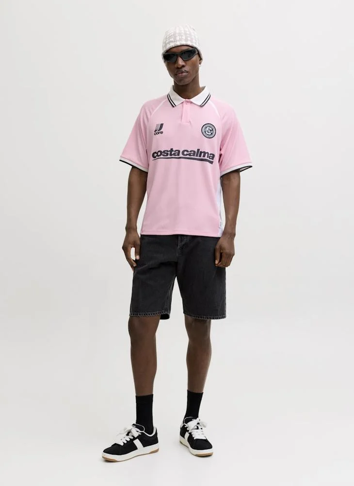 JACK & JONES Sweet Lilac Football Jersey Polo for Men | Best Price UAE