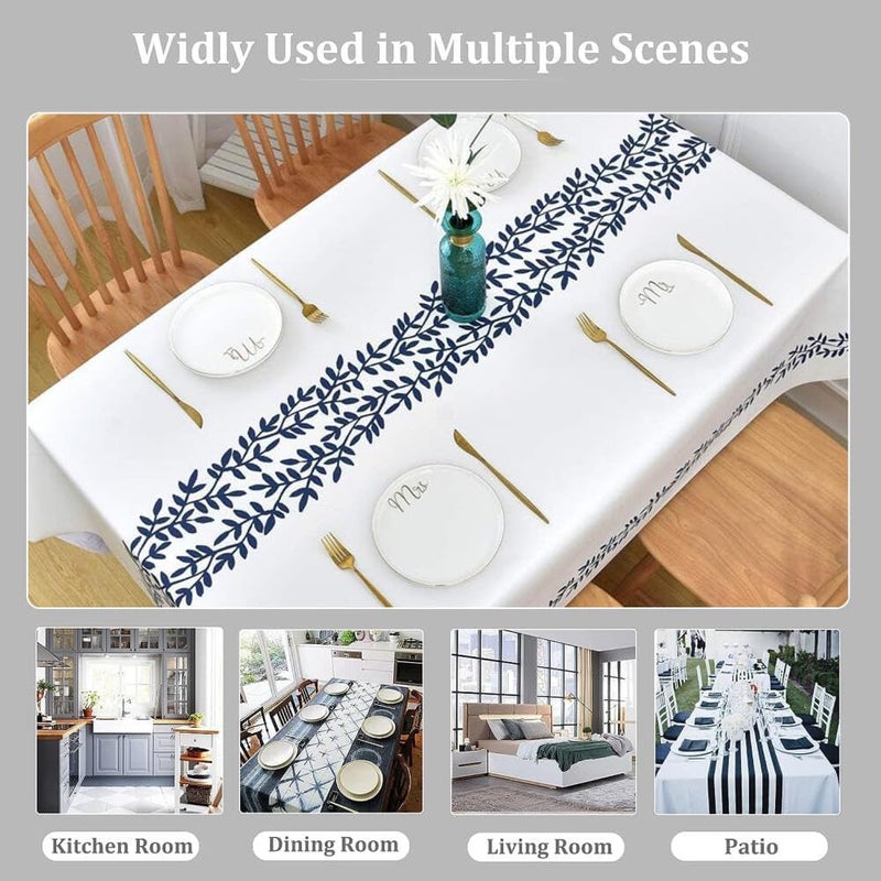 Goodern Waterproof Rectangle Tablecloth,Wrinkle Free PVC Table Cloths Cover,Oil Proof Spill Proof Wipeable Table Cloths for Dining Table Kitchen Picnic Indoor Outdoor,Vinyl Tablecloth-140 * 200cm - Image 2