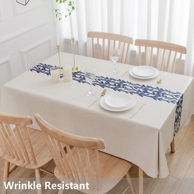 Goodern Waterproof Rectangle Tablecloth,Wrinkle Free PVC Table Cloths Cover,Oil Proof Spill Proof Wipeable Table Cloths for Dining Table Kitchen Picnic Indoor Outdoor,Vinyl Tablecloth-140 * 200cm - Image 5